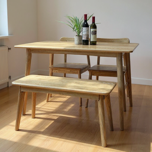 100%美國實木餐枱 |白橡色開合餐檯套裝