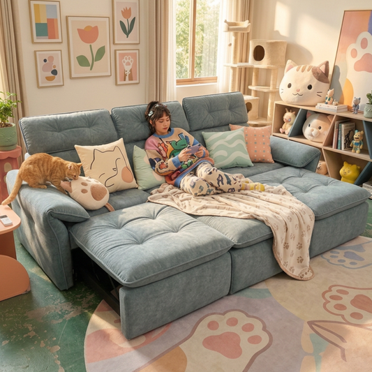 Fububu 左右電動貴妃梳化 | 雲朵般柔軟,寵物家庭專屬的完美梳化