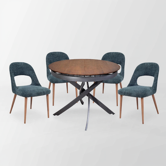 美國(100%全實木)圓形開合餐檯