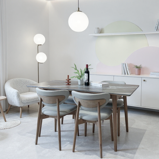 能屈能伸,粗用唔嬲|岩板實木伸縮餐檯(黑)