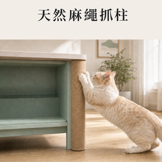 天然麻繩抓柱 — 貓咪磨爪細節