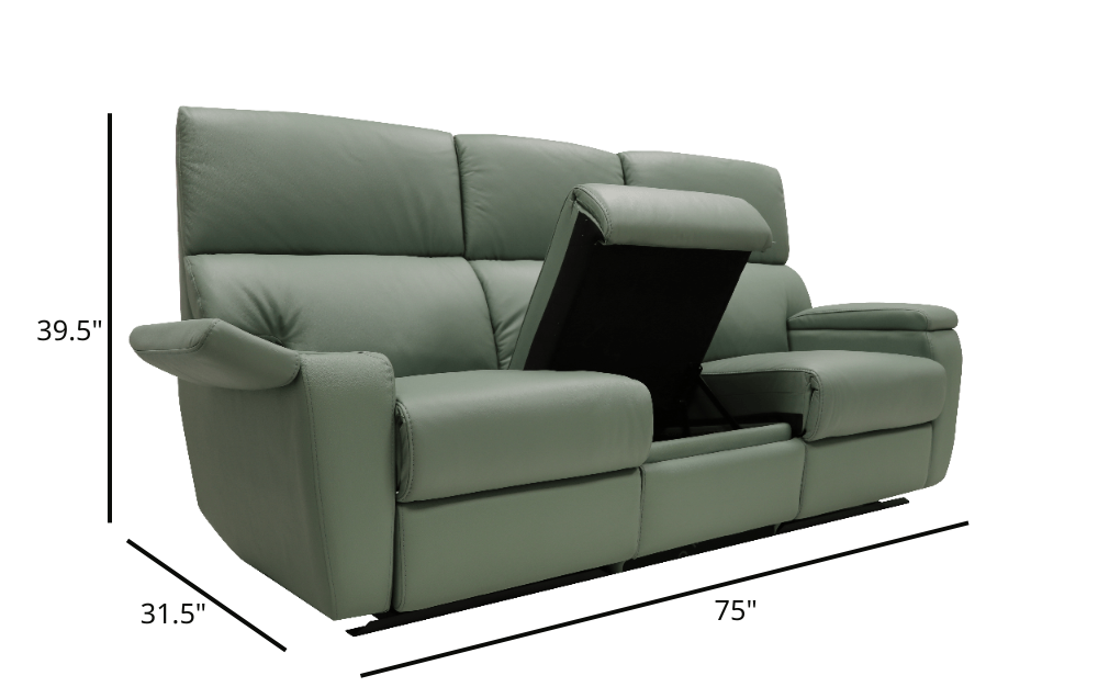WYLIE Recliner Storage Sofa 功能王者梳化  3座位雙電動+儲物扶手+儲物中座+中座咖啡桌全頭層真皮梳化(A級皮)